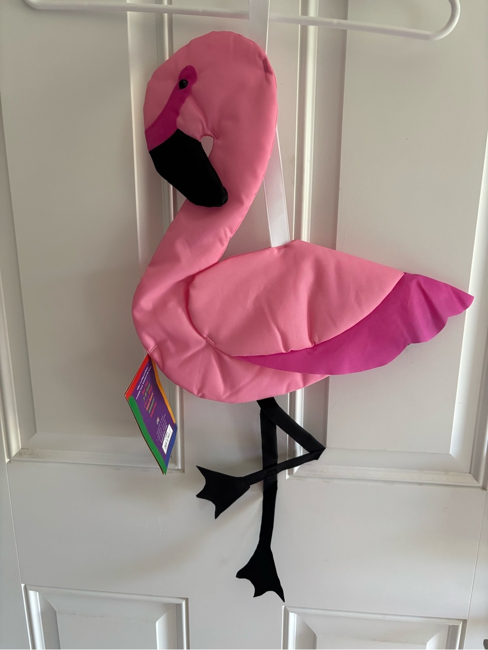 GANZ Pink Plush Flamingo Hanging Décor with Black Beak and Legs